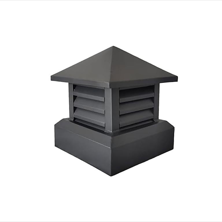 Villa Chimney Cowl Cap, Chimney Cap Chimney Cowl Aluminum Alloy Square Drain Cap Roof Vent Cap Rain Louver Cap Windproof Cap(Size:25x25cm/9.84x9.84in)