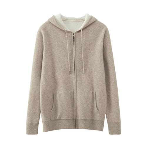 Men's Zipper Hooded Cardigan 100 Percent Merino Wool Knitwear Thick Soft Warm Sweater Winter Casual Tops 5