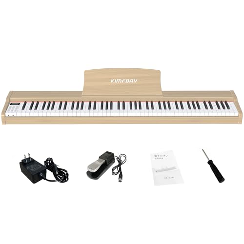Amazon | KIMFBAY 電子ピアノ 88鍵盤 卓上 木製 電子 ピアノ 88鍵