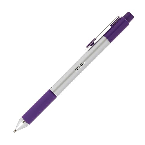 TUL® BP Series Retractable Ballpoint Pens, Medium Point, 1.0 mm, Silver Barrel, Assorted Inks, Pack Of 4 Pens