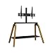 AVF Hoxton Quad TV Stand - Up to 86" Screens, 4 Leg Floorstand Unit, Real Wood Legs Glass Shelf & Soundbar Strap, Universal VESA, 50kg, (Light Wood)