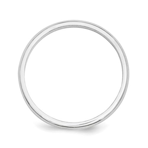 Jewelry Stores Network Solid Platinum 2 mm Classic Rounded Wedding Band Ring Size 5