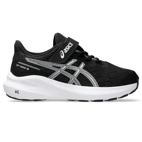 ASICS Kid's GT-1000 13 Grade School Running Shoes, 4, Black/White