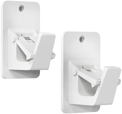 Adhesive No Drill Curtain Rod Brackets - Heavy Duty 30LB Holders for Bathroom Bedroom Kitchen, Universal Damage-Free Window Rod Hooks with Nail-Free Installation (2PC White)