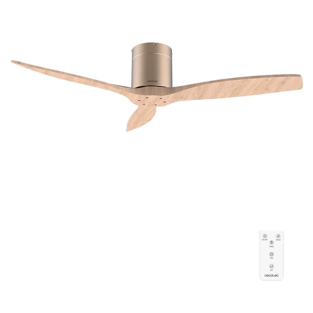Cecotec Ventilatore da Soffitto Energysilence Aero 5400 Classic Gold&light. | Motore DC 40W, 3 Pale, 6 Velocità, con Telecomando, Timer Fino A 8h, Modalità Inverno/Estate