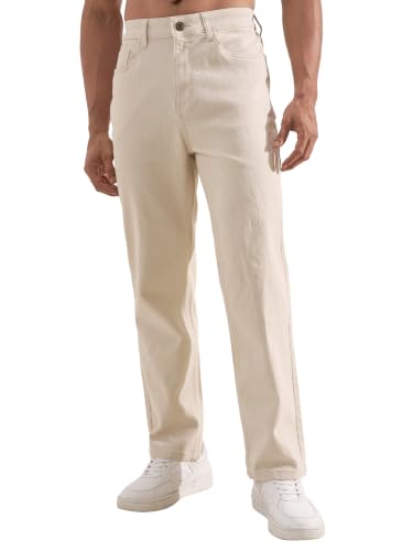 Image of Highlander Men Men's Straight Relaxed Fit Jeans | Stretchable | Everyday Comfort & Style| Jeans for Man|Premium Cotton Blend