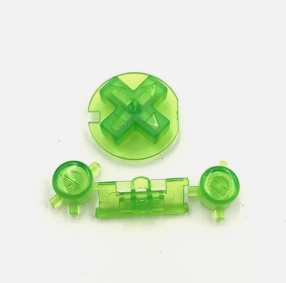 Plastic Power ON Off Buttons Keypads Replacement for Gameboy Color GBC Button A B Control Button D Pads (Clear Green)
