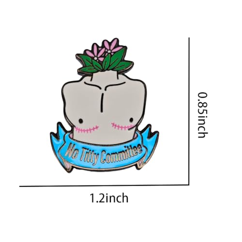 Image of Enamel Pin,No Titty Committee Lapel Pin,Top Surgery Mastectomy Support Brooch,Funny Humorous Badge,Women Health Pin,Gift for Women Family Friends,Backpack Canvas Bag Accessory,Decor DIY