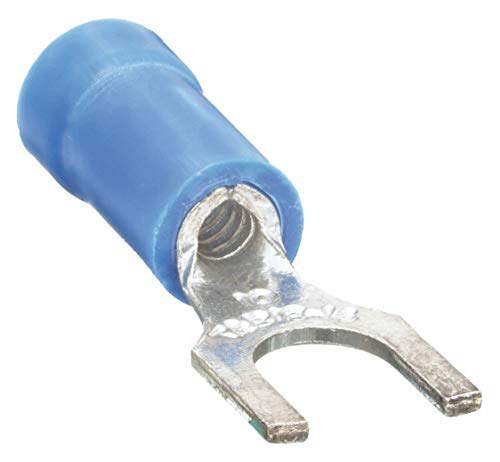 Sta-kon Fork Terminal, Blue Vinyl, Brazed Seam, 18 to 14 AWG, 100 PK 14RB-10F - 1 Each
