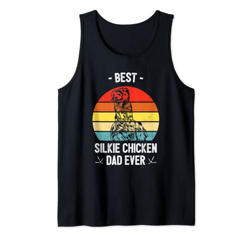 Hombre Silkie Chicken Mejor Silkie Chicken Dad Ever Retro Camiseta sin Mangas