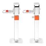 2 PCS Weiß Kohlenstoffstahl Hebebock, Handkurbel Starklast Hebebock Anschlusshalter 90° Drehbar, für Baggertransporter, Anhängerlader und -entlader, sowie Dumper, Wohnwagen