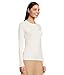 Lacoste Women's Long Sleeved Ribbed Cotton T-Shirt, Flour, 10