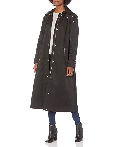 Calvin Klein Womens Maxi rain Coat, BLK, M