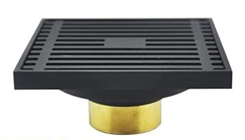 Lkfjnhepf Black Floor Drain Square Floor Waste Grates Bathroom Shower Drain Antique Bronze Or Chrome Or Brushed Nickel Or (Black)