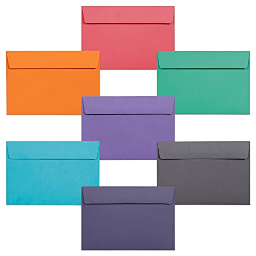 Invitation Envelopes, 140-Pack 4×6 Envelopes for Invitations, Colored Envelopes, A4, 4 1/4 x 6 1/4 Inches, 7 Colors