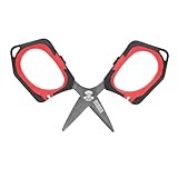 BUBBA Micro Fishing Shears 3.25' with Titanium-Nitride Coated Blades for Monofilament, Fluorocarbon, and Braided Line