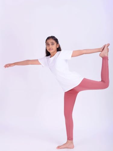 Image of Girl's Active Sports Wear Solid Short Sleeve Running Workout Tshirts Athletic Tops Lightweight Quick Dry Training Yoga Round Neck Tshirt (4 to 14 YRS)