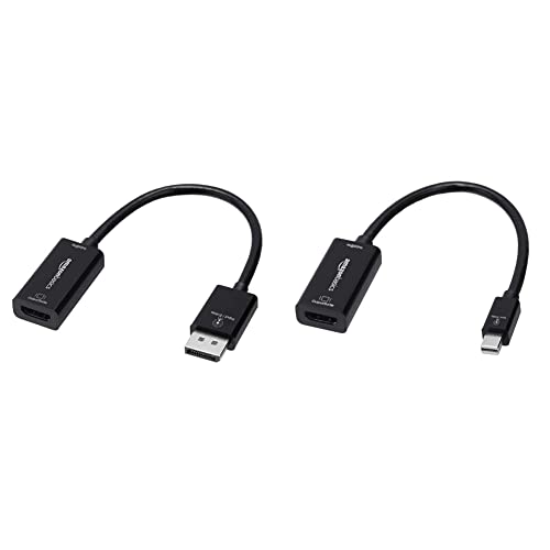 Amazon Basics DisplayPort to HDMI Adapter (4k@60Hz) & Mini DisplayPort to HDMI Adapter (4k@60Hz)