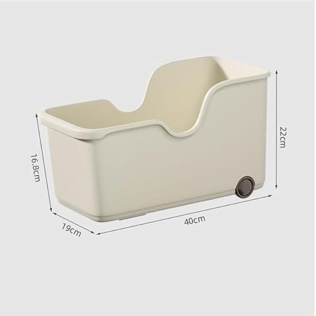 Storage Container,Rolling Storage Bin with Roll Wheels,Toys Container Storage Basket for Closet Kitchen Cupboard Bathroom, L