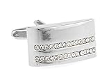 ♥ Tamaño:1.5CM Epinki Metal Cristal Gemelos para Hombre Plata Rectángulo Circonita Gemelos Hombre Formal Trajes Trajes Camisas Boda
