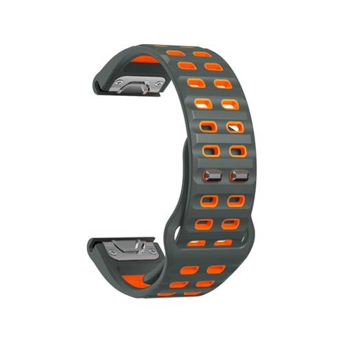 26 mm 22 mm速釘ボタン2色シリカゲルベルト適用するGarmin Fenix 8 47 mm 51 mm(Carbon Grey-Orange,26mm)