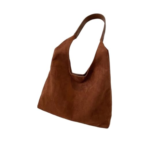 hchstore And Winter Vintage Women's Bag Large Capacity Suede Shoulder Solid Color Simple Casual Commuter Retro Handbags