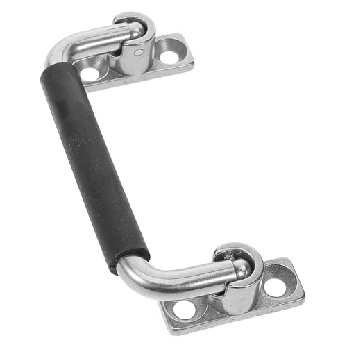 WRITWAA Manija Plegable de Acero Inoxidable Funda de Goma Resistente para Equipos Pesados Tirador de Puerta Centro de 100 MM Manija para Caja Armario y Maquinaria
