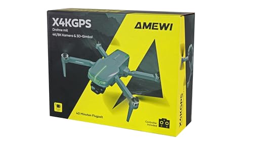 Amewi X4KGPS Brushless-Drohne, 40 Minuten Flugzeit, mit 3D-Gimbal, 4K-Kamera, inkl. 2 Akkus