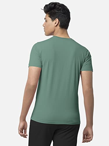 Image of BULLMER Black Trendy Typographic Printed Round Neck Half Sleeve Tshirt for Men