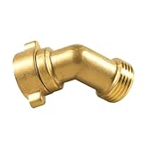 BWBWND 45 Degree Water Hose Elbow for RV with Easy Grip Connector, Heavy Duty Solid Brass Drinking Water Hose Adapter, Outdoor Faucet Hoses Fitting for City Water Inlet Connection