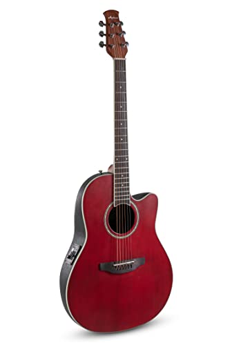 Applause E Guitare acoustique traditionnelle AB24-2S Mid Cutaway rouge rubis satiné
