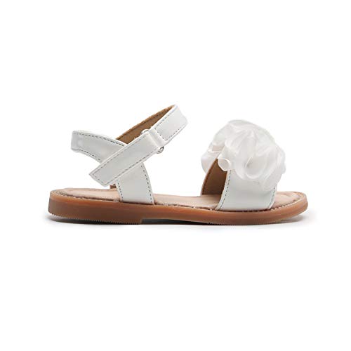 Felix & Flora Toddler Girl White Sandals Size 6 - Easter Flower Girl Dress Shoes Open Toe Little Kid Summer Flats #TOP4