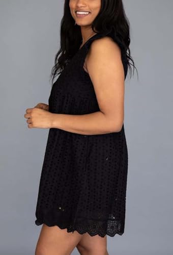 Image of Women's Summer Dress with Built in Shorts Sexy Summer V Neck Ruffle Sleeve Lace California Romper Dresses for Women