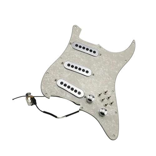 Améliorez votre guitare avec ce pickguard jaune pré-câblé push-pull