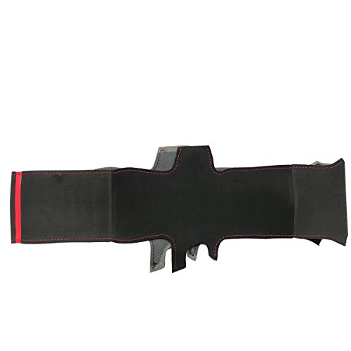 Loncky Auto Custom Fit Oem Black Genuine Leather Suede Steering Wheel Covers For Volkswagen Jetta Gli 2015-2020 / Vw Golf R 2015-2019 / Vw Golf 7 Mk7 Golf Gti 2015-2021 Accessories #TOP4