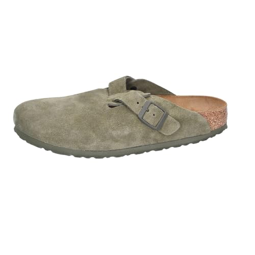 Image of Birkenstock Closed Slides Adjustable Strap Boston VL Khaki Ref: 1024714-F, Khaki, 10