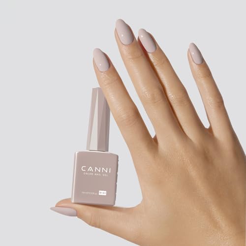 Image of CANNI Nude Gel Nail Polish, 1Pcs Nude Light Brown Gel Polish Color Nail Polish High Gloss Soak Off U V Nail Manicure Salon DIY at Home
