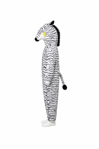 Image of kids zebra Animal Costume !Hooded fancy Dress Jamsuit For Boy & Girls ! Halloween Birthday & School Party Outfit ! Toddlers & Chidran Age 2-10 Yrs