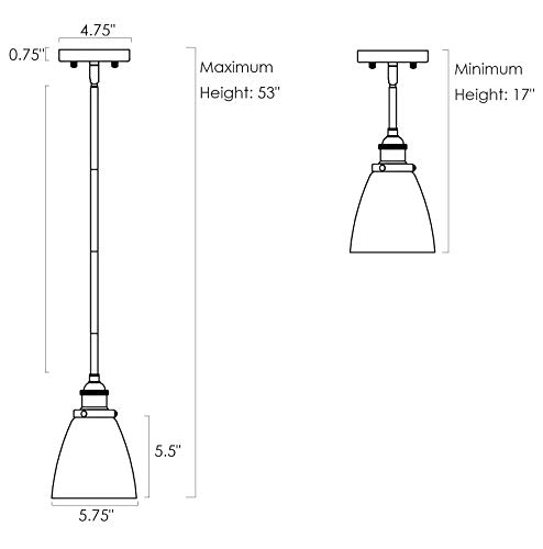 Kira Home Porter 8" Vintage Industrial Pendant Light + Mini Glass Shade, Dimmable, Adjustable Height, Brushed Nickel Finish - Image 7