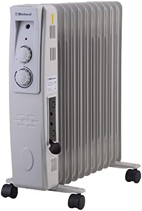 Belaco Oil Filled Radiators 11 Fins, Electric Heater, Adjustable Thermostat Control 3 Heat Settings, Portable Heater, Oil Heater, Heater for home, Overheat Protection 2500W