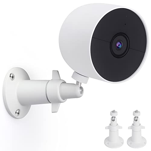 Image of UYODM 2 Pack Wall Mount Holder Compatible with Google Nest Cam Outdoor or Indoor, Battery - 360°Rotation Security Mounting Bracket for Nest Cam with 1/4 Screw Thread, Camera Not Included (White)