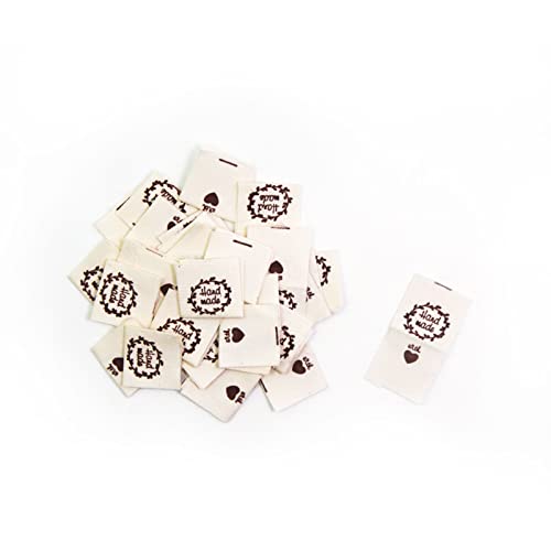 Wiyould 150 Pcs Clothing Sewing Labels Handmade With Love Woven Sewing Labels Handmade Embroidered Tag Labels(3 Types) #TOP4
