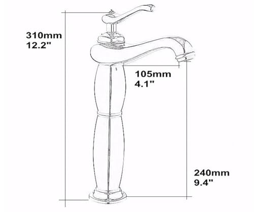 Robinet de lavabo anti-fuite mitigeur eau chaude et froide à poignée unique robuste