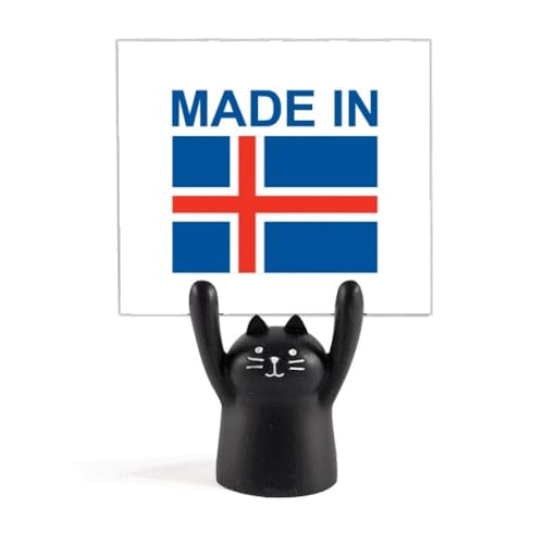 Support pour mémo chat noir Iceland Country Love en métal