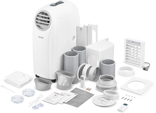 Welltec ACH1414PRO Mobile Klimaanlage | 4in1 Klimagerät: Kühlung, Heizung, Entfeuchtung, Belüftung | geschlossener Kreislauf | 14.000 BTU | max. 75 m² | WiFi | Energieklasse A | 5 Jahre Garantie