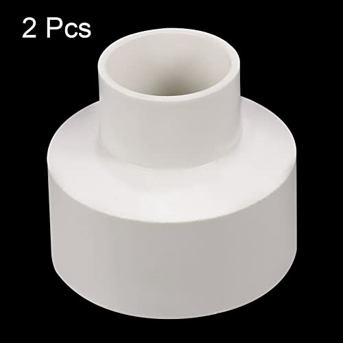 PATIKIL PVC Reducer Pipe Fitting 75x40mm, Straight Coupling Adapter Connector, White, 75mm x 40mm - Image 3