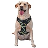 Arnés ajustable para perro, diseño de aceitunas con hojas, reflectante, Oxford, fácil control, tamaño mediano y grande