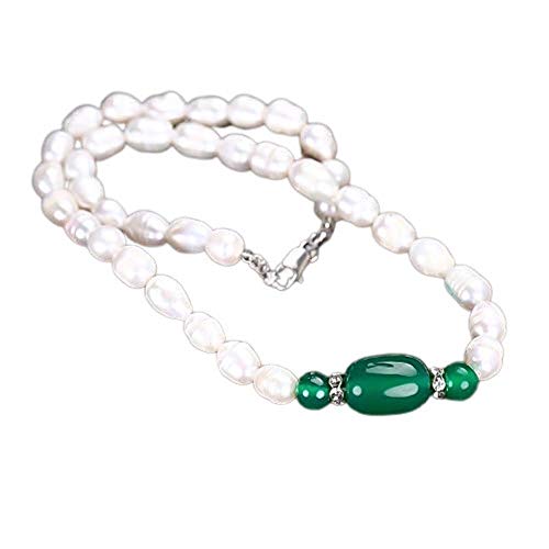 Collar de jade verde y pulsera de perlas que soluciona la falta de elegancia diaria