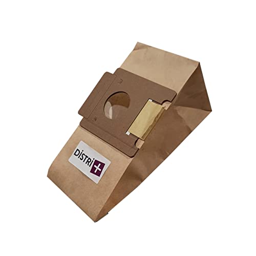 Distri+ - Bolsa de vacío compatible con Moulinex Powerpack, BQ1, BQ2, BQ3, Effimax, DJ1, DJ5 - bolsillo de 10 bolsas de papel Cover