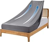 AZRA ボックスシーツ シングル 100X200cm ダークグレー ベッドシーツ マットレスカバー ピーチスキン加工 全周ゴム 乾きやすい 敷き布団対応 夏 オールシーズン 抗菌防臭